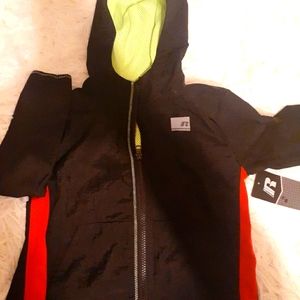 Boys Jacket Size 4-5 Long Sleeve Hooded Zip up Light Weight New Russell Active.